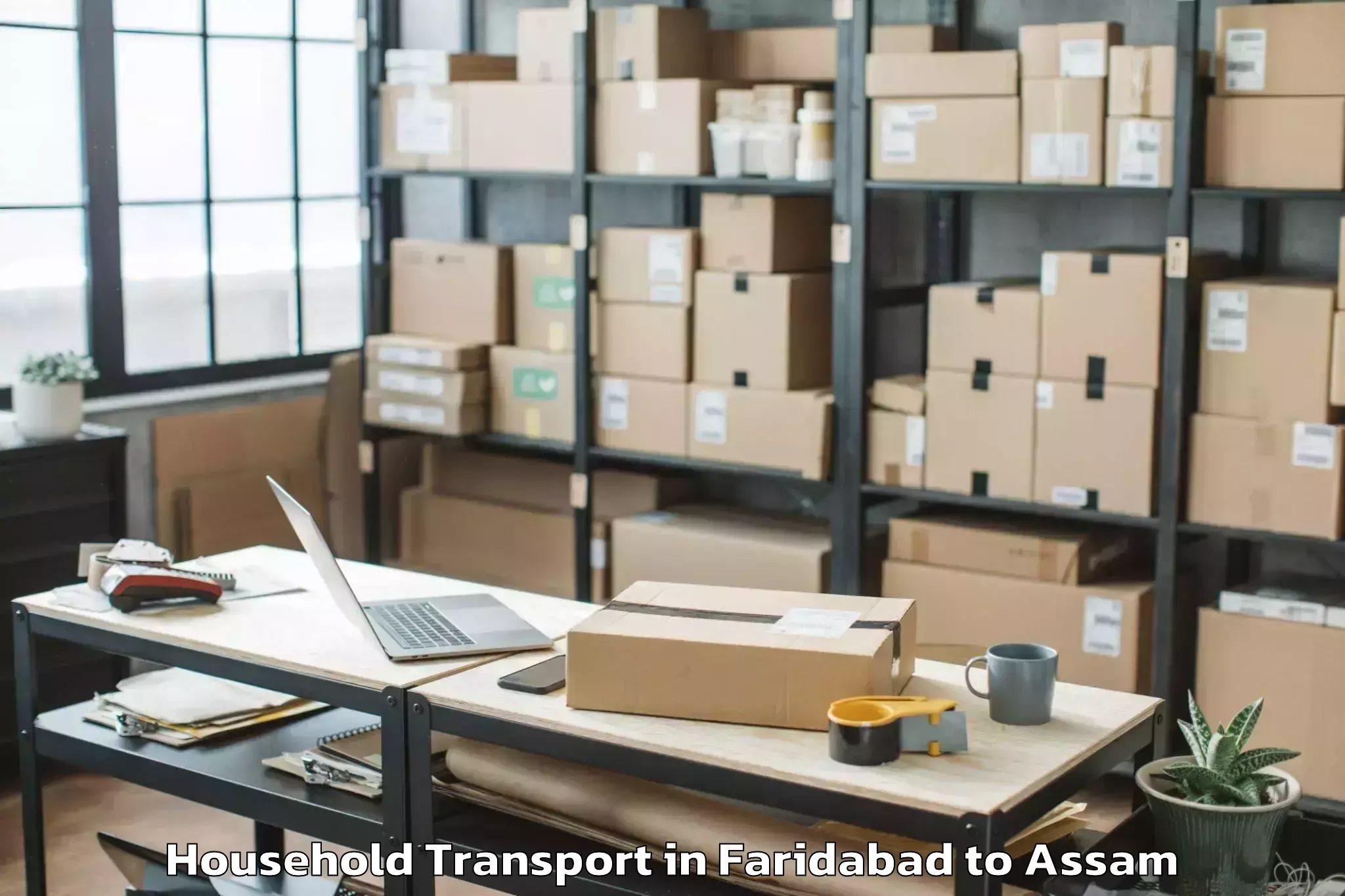 Easy Faridabad to Biswanath Charali Household Transport Booking